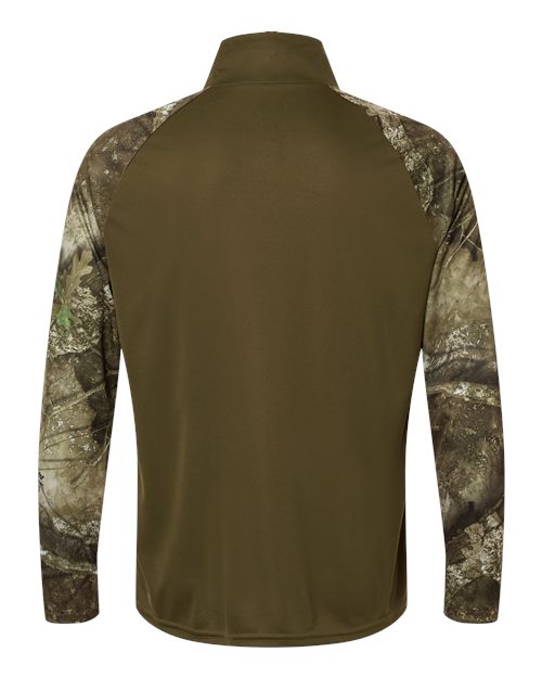 Unisex Realtree® Performance Colorblocked Quarter-Zip Pullover – Back