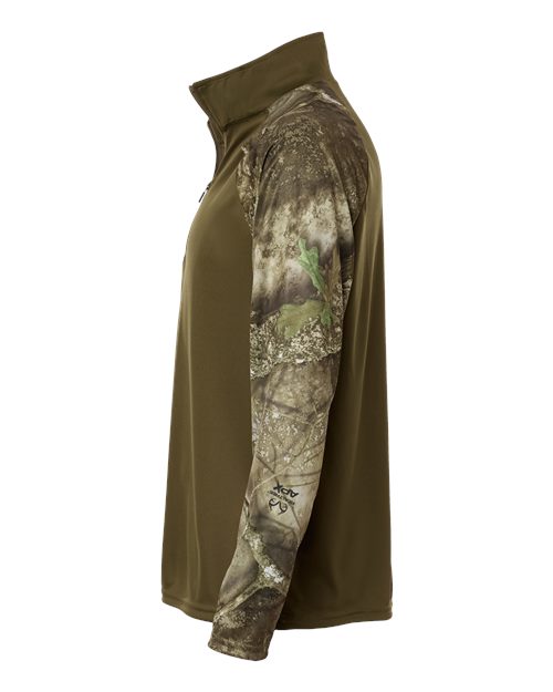 Unisex Realtree® Performance Colorblocked Quarter-Zip Pullover – Detail