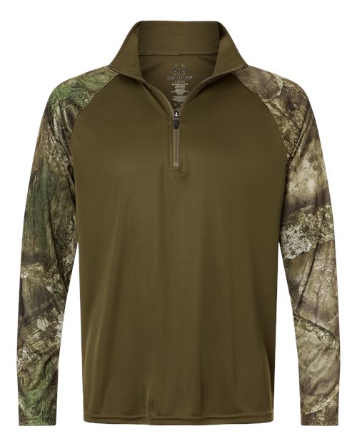 Unisex Realtree® Performance Colorblocked Quarter-Zip Pullover – Front