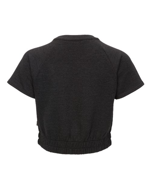 Women's French Terry Short Sleeve Cropped Crewneck Sweatshirt – Back