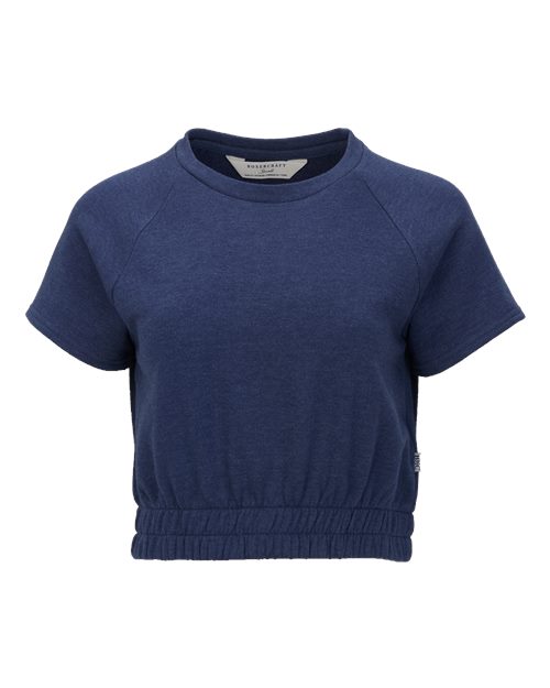 Women's French Terry Short Sleeve Cropped Crewneck Sweatshirt – Front