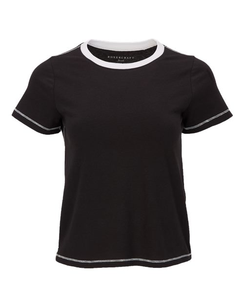 Women's Contrast Stitch Baby Tee – Front