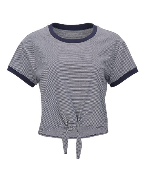 Women's Striped Tie Front T-Shirt – Front
