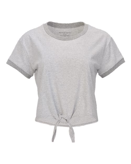 Women's Striped Tie Front T-Shirt – Front