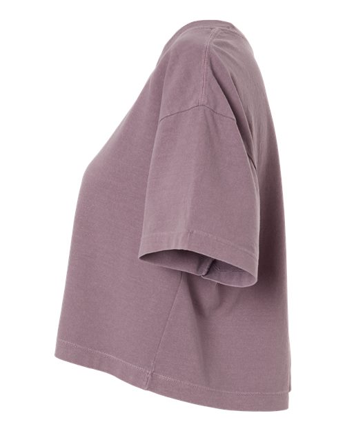 Women's Heavyweight Cotton Garment-Dyed Boxy Cropped Tee – Detail
