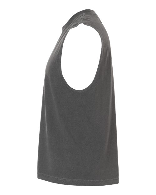 Unisex Heavyweight Cotton Garment-Dyed Boxy Muscle Tee – Detail