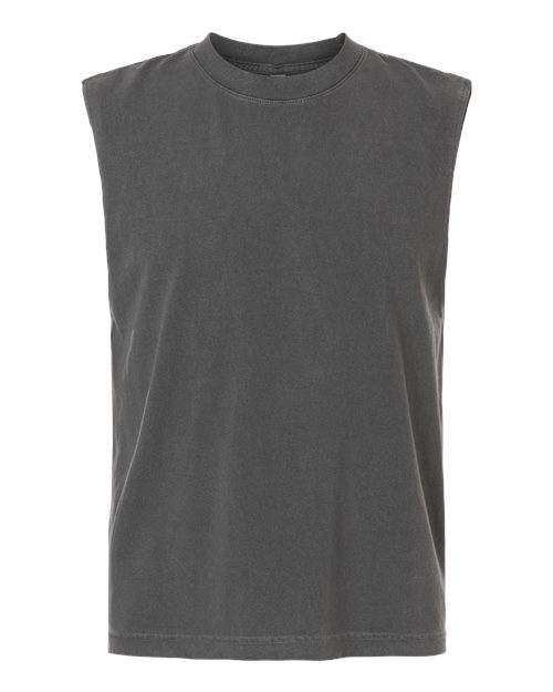Unisex Heavyweight Cotton Garment-Dyed Boxy Muscle Tee – Front