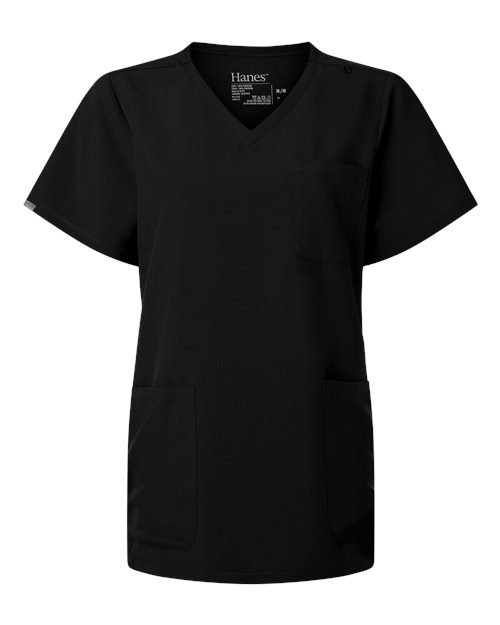 Women's V-Neck 3 Pocket Scrub Top – Front