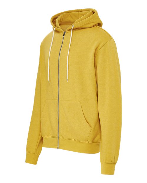 Unisex Retro Heather Full-Zip Hooded Sweatshirt – Detail