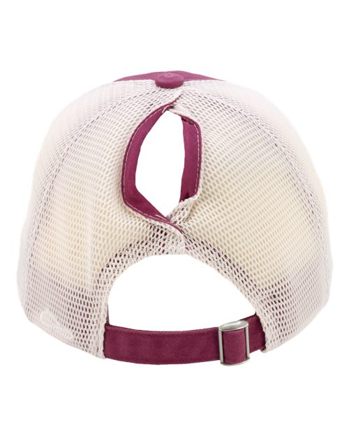 Women's Peached Twill Mesh Back Cap – Back