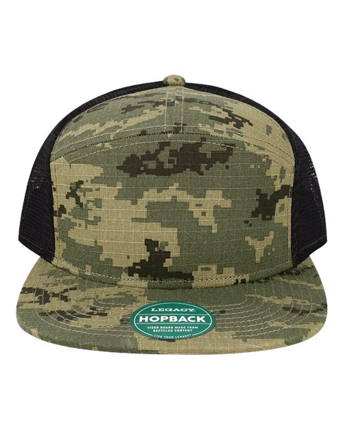 Hopback Seven-Panel Trucker Cap – Front