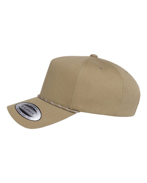 Retro Cotton Blend Five-Panel Rope Cap – Detail