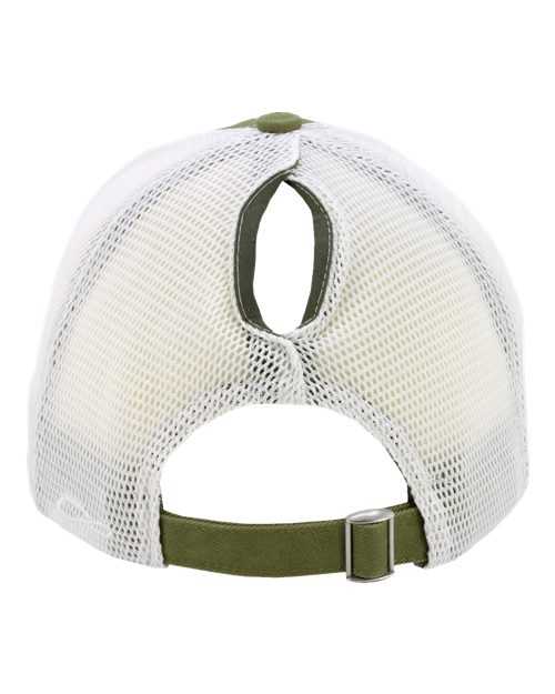 Women's Peached Twill Mesh Back Cap – Back