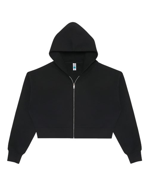 Women's Relaxed Cropped Full-Zip Hoodie Sweatshirt – Front