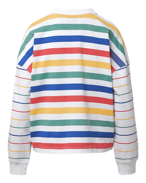 Women's Mood & Vibe™ Shira Striped Crewneck Sweatshirt – Back