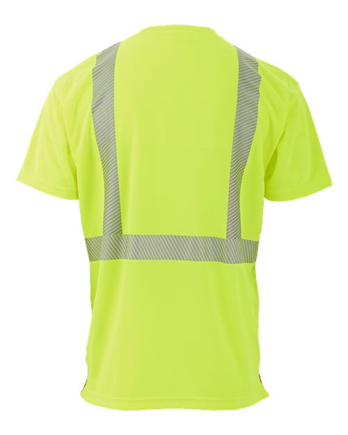Men's Tall Hi-Vis Class 2 Color Blocked Pocket T-Shirt – Back