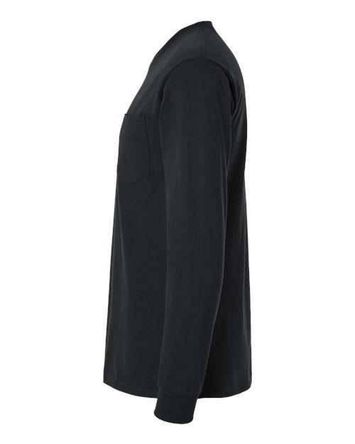 Unisex Ultra Cotton® Long Sleeve Pocket T-Shirt – Detail