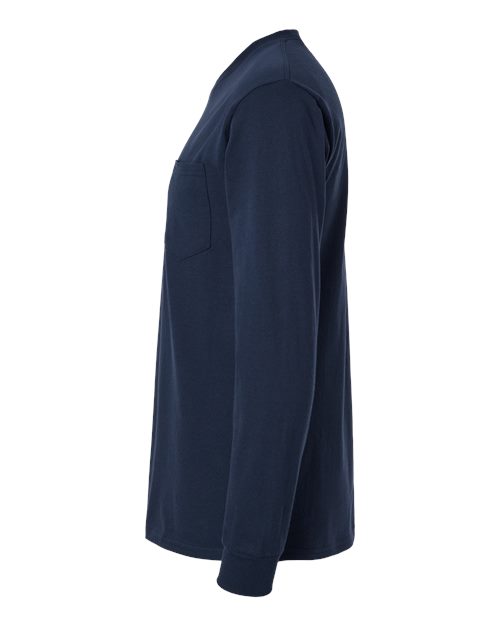 Unisex Ultra Cotton® Long Sleeve Pocket T-Shirt – Detail