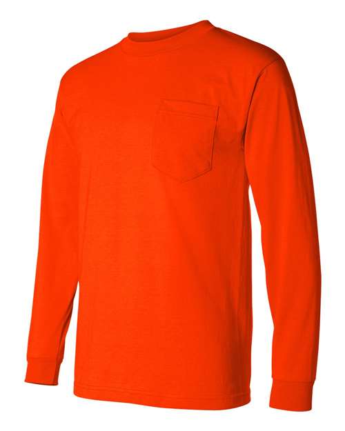 Unisex USA-Made 50/50 Long Sleeve Pocket T-Shirt – Side