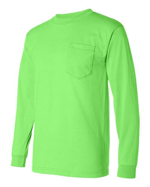 Unisex USA-Made 50/50 Long Sleeve Pocket T-Shirt – Side