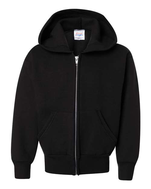 Youth EcoSmart® Full-Zip Hooded Sweatshirt – Front