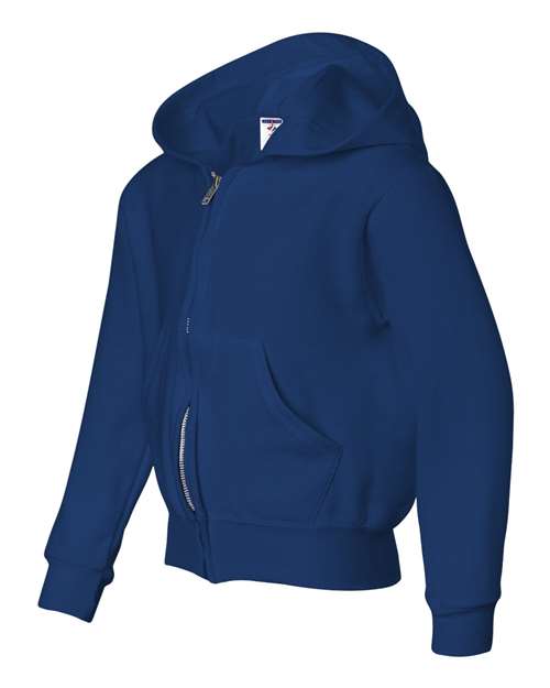 Youth NuBlend® Full-Zip Hooded Sweatshirt – Side