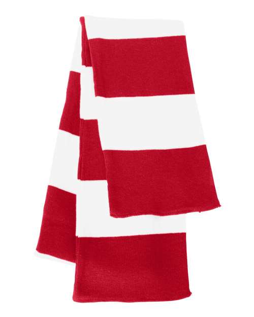 Rugby-Striped Knit Scarf – Front