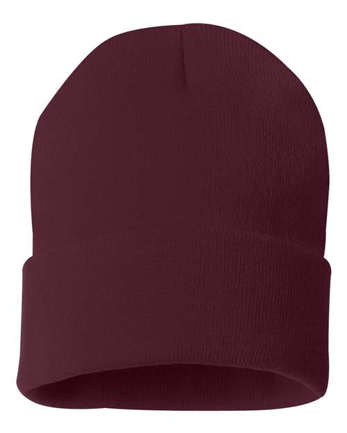 12" Solid Cuffed Beanie – Back