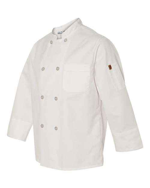 Eight Pearl Button Chef Coat with Thermometer Pocket – Side