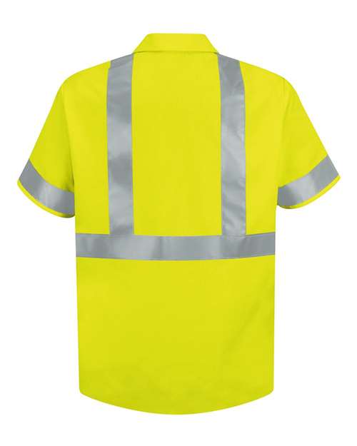 Men's High Visibility Safety Short Sleeve Work Shirt – Back