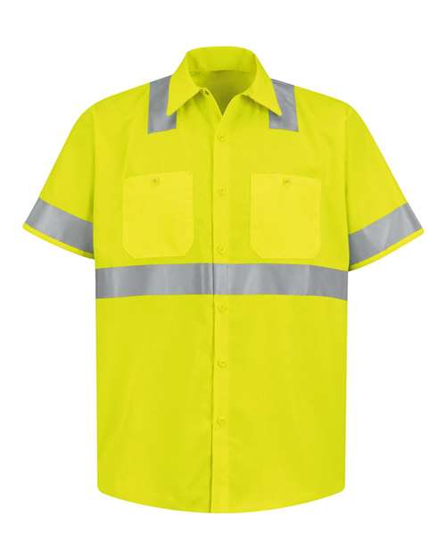 Men's High Visibility Safety Short Sleeve Work Shirt