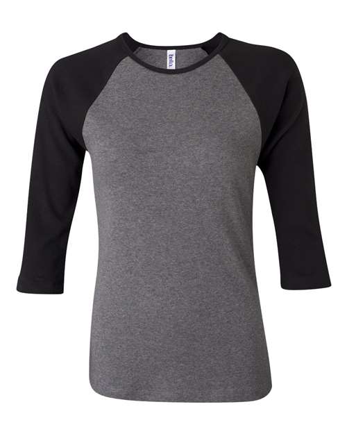 Women’s 1X1 Baby Rib Raglan Three-Quarter Sleeve Tee – Front