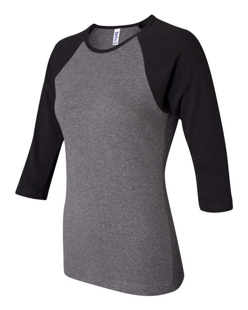 Women’s 1X1 Baby Rib Raglan Three-Quarter Sleeve Tee – Side