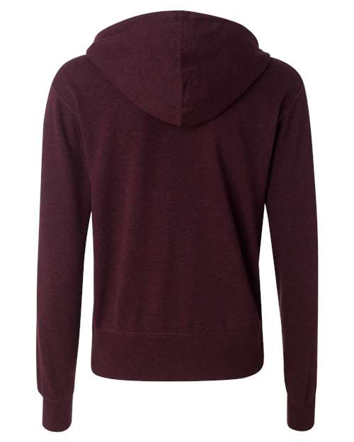 Unisex Heathered French Terry Full-Zip Hooded Sweatshirt – Back