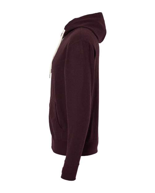 Unisex Heathered French Terry Full-Zip Hooded Sweatshirt – Detail