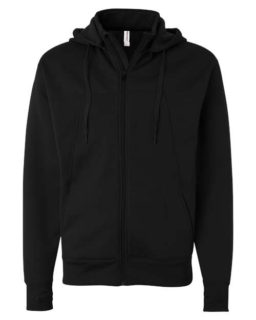 Unisex Poly-Tech Full-Zip Hooded Sweatshirt – Front