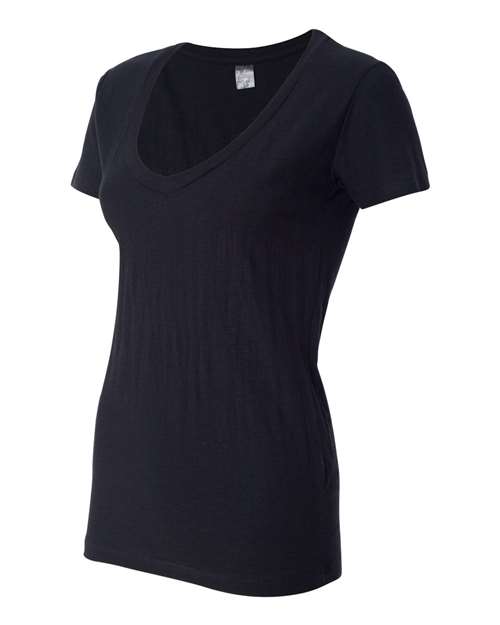 Women's V-Neck Slub T-Shirt – Side