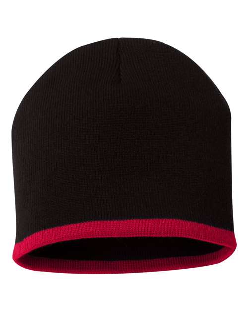 8" Bottom-Striped Beanie – Back