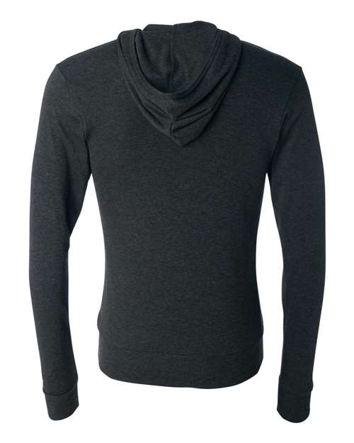 Unisex Triblend Lightweight Full-Zip Hooded Long Sleeve Tee – Back