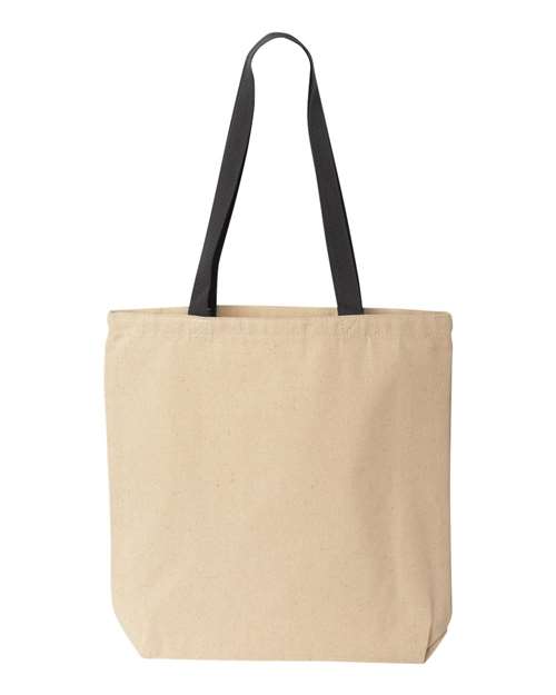 Natural Tote with Contrast-Color Handles – Back