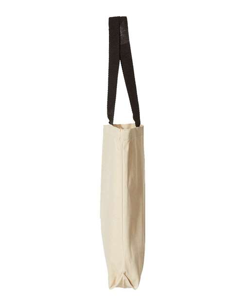 Natural Tote with Contrast-Color Handles – Detail