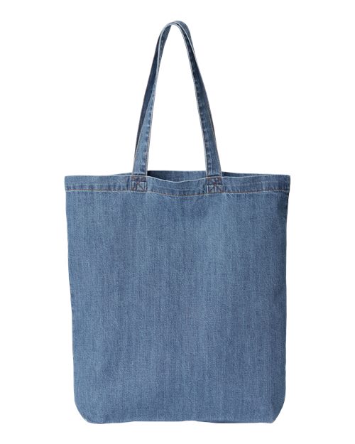 Cotton Denim Gusseted Tote Bag – Back