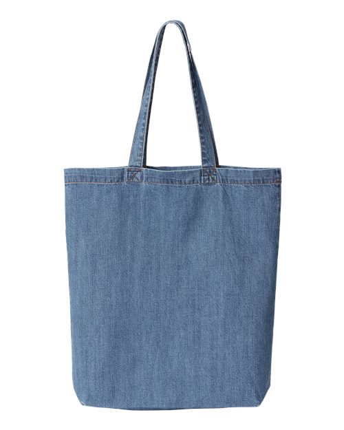 Cotton Denim Gusseted Tote Bag