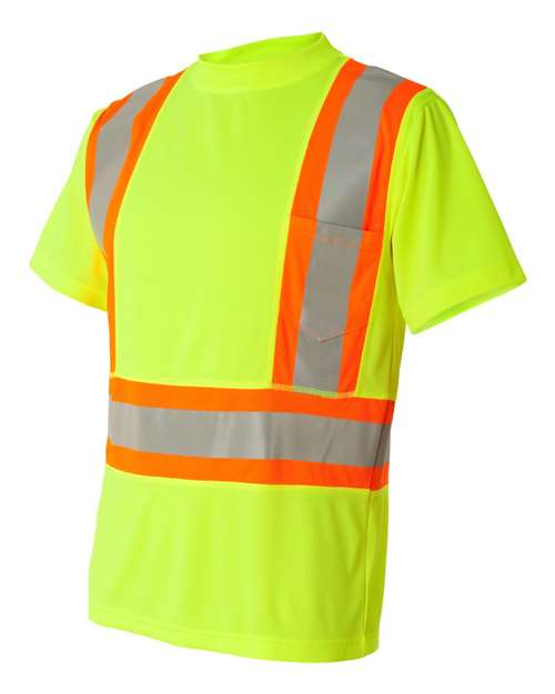 Unisex Class 2 Flat Stitch Self-Fabric Panels T-Shirt – Side