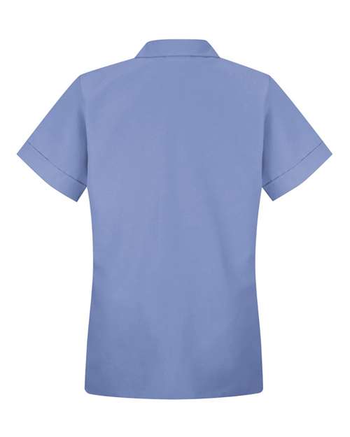 Women's Loose Fit Short Sleeve Button Smock – Back