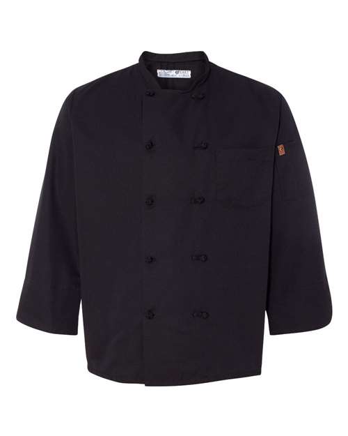 Black Knot Button Chef Coat – Front