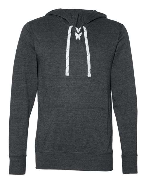 Unisex Jersey Sport Lace Hooded Pullover – Front