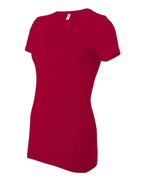 Women’s Jersey Deep V-Neck Tee – Side