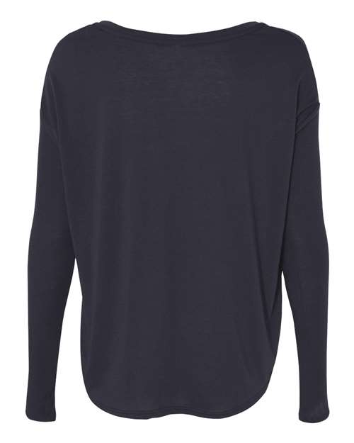 Women’s Flowy 2x1 Ribbed Long Sleeve Tee – Back