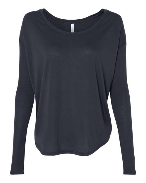 Women’s Flowy 2x1 Ribbed Long Sleeve Tee – Front
